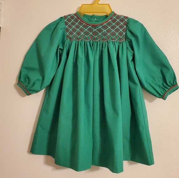 Other - Vintage Style Smocked Christmas Dress- 12 mon
